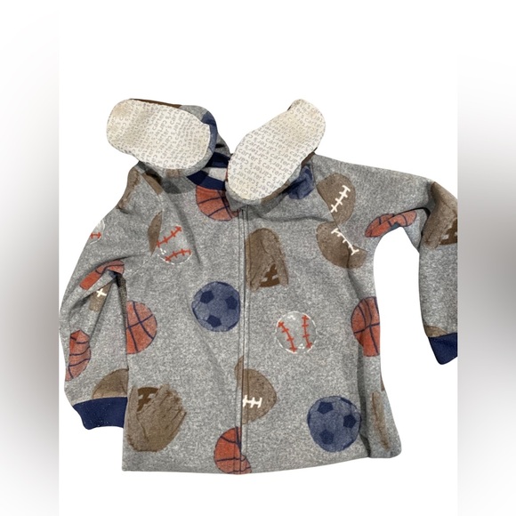 Carters boys 4T fleece sports footie pajamas - Picture 2 of 2